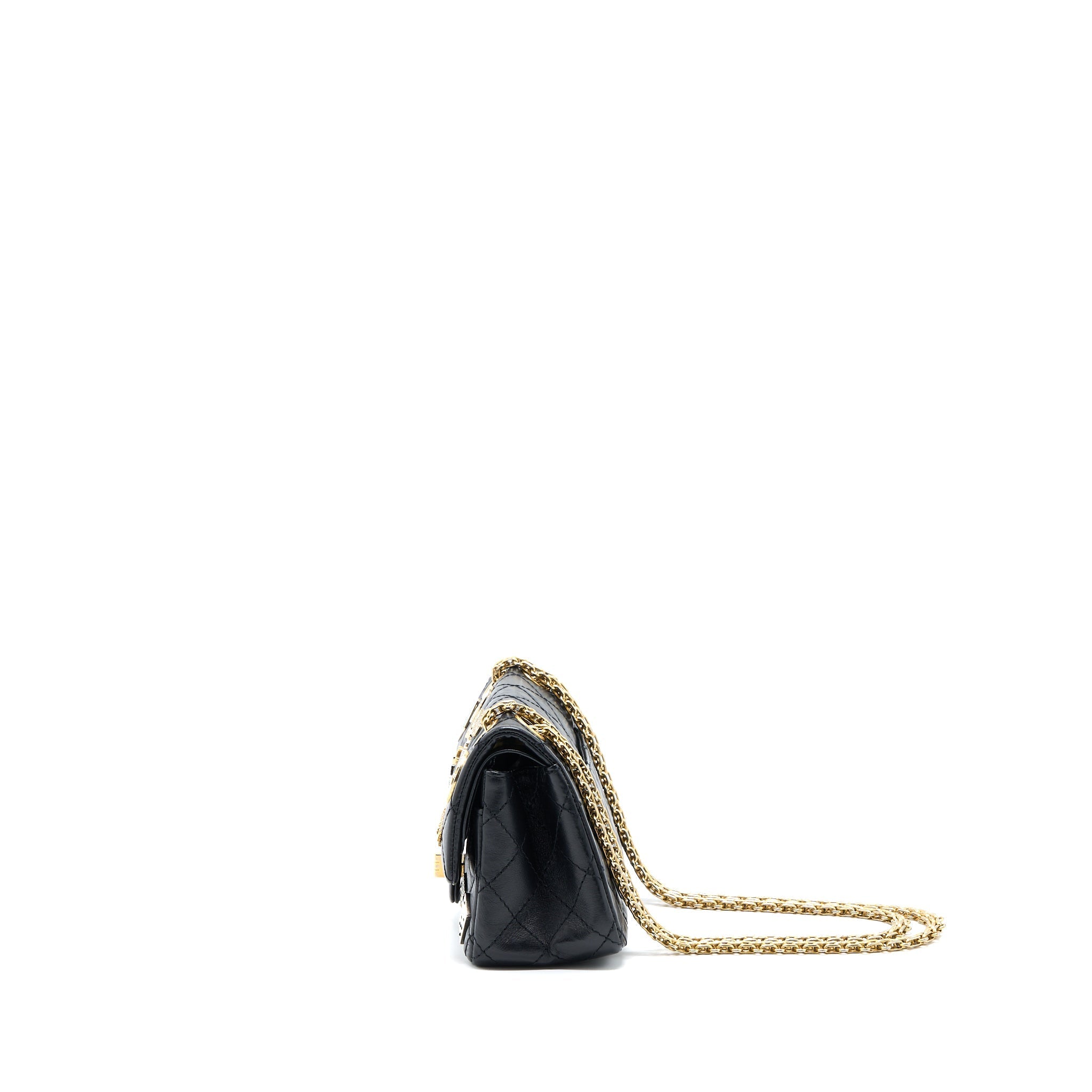 CHANEL MINI 2.55 REISSUE FLAP BAG LUCKY CHARMS CASINO LIMITED AGED CALFSKIN BRUSHED GHW