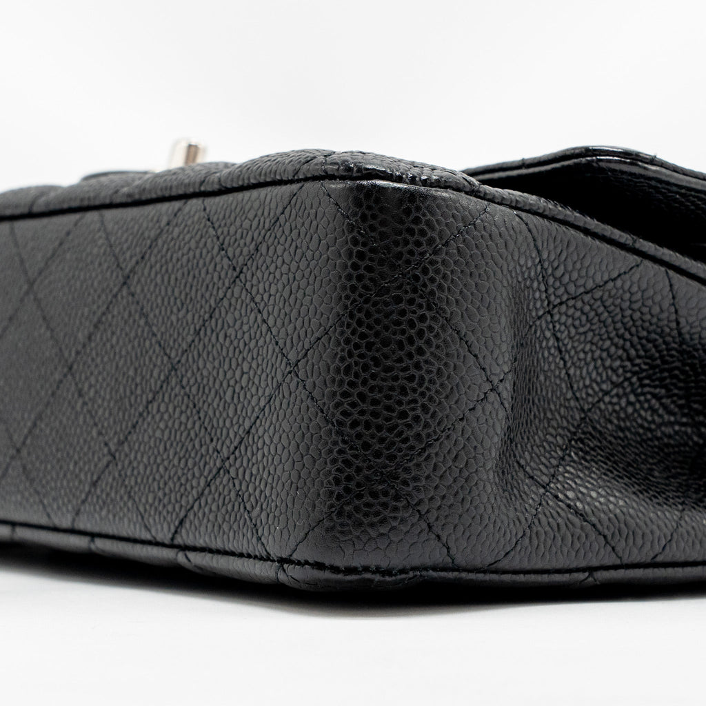 CHANEL MEDIUM CLASSIC DOUBLE FLAP BAG CAVIAR BLACK SHW