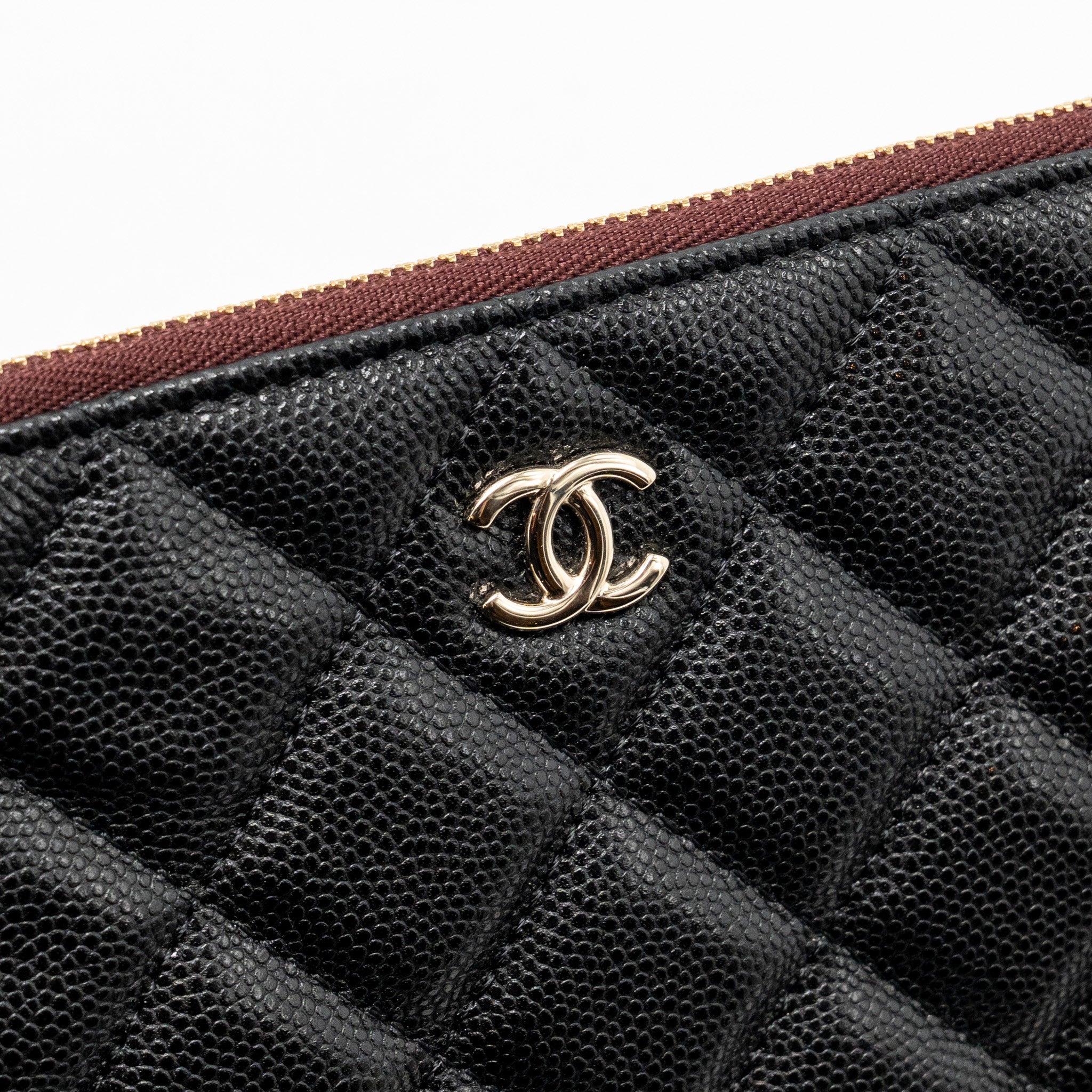 CHANEL CLASSIC O-CASE POUCH/CLUTCH CAVIAR BLACK GHW