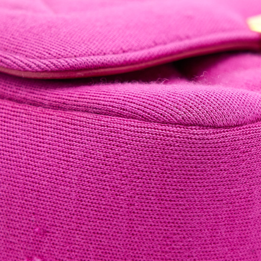 CHANEL SEASONAL MINI FLAP BAG FABRIC PINK LGHW