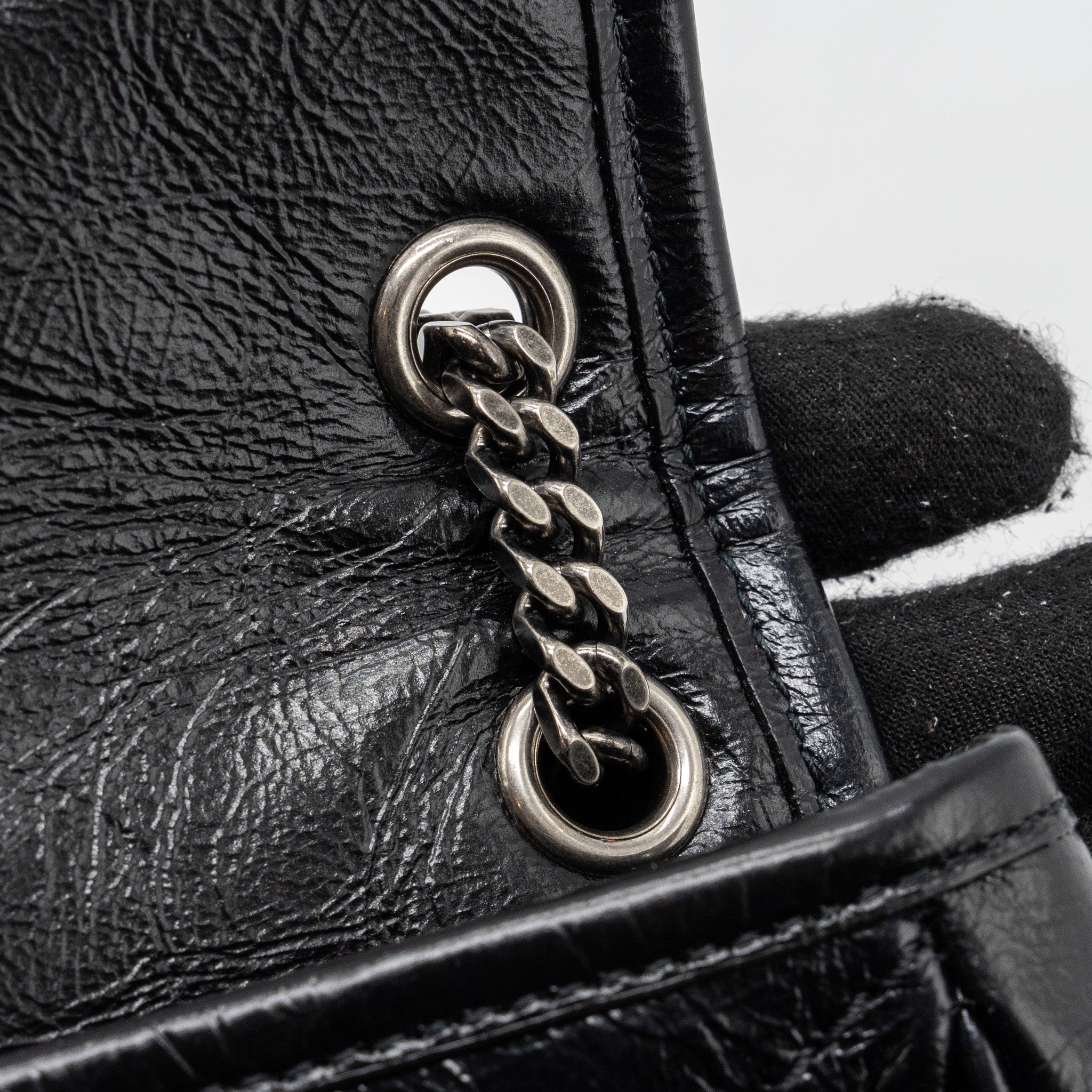 SAINT LAURENT NIKI BABY CALFSKIN BLACK RUTHENIUM HARDWARE