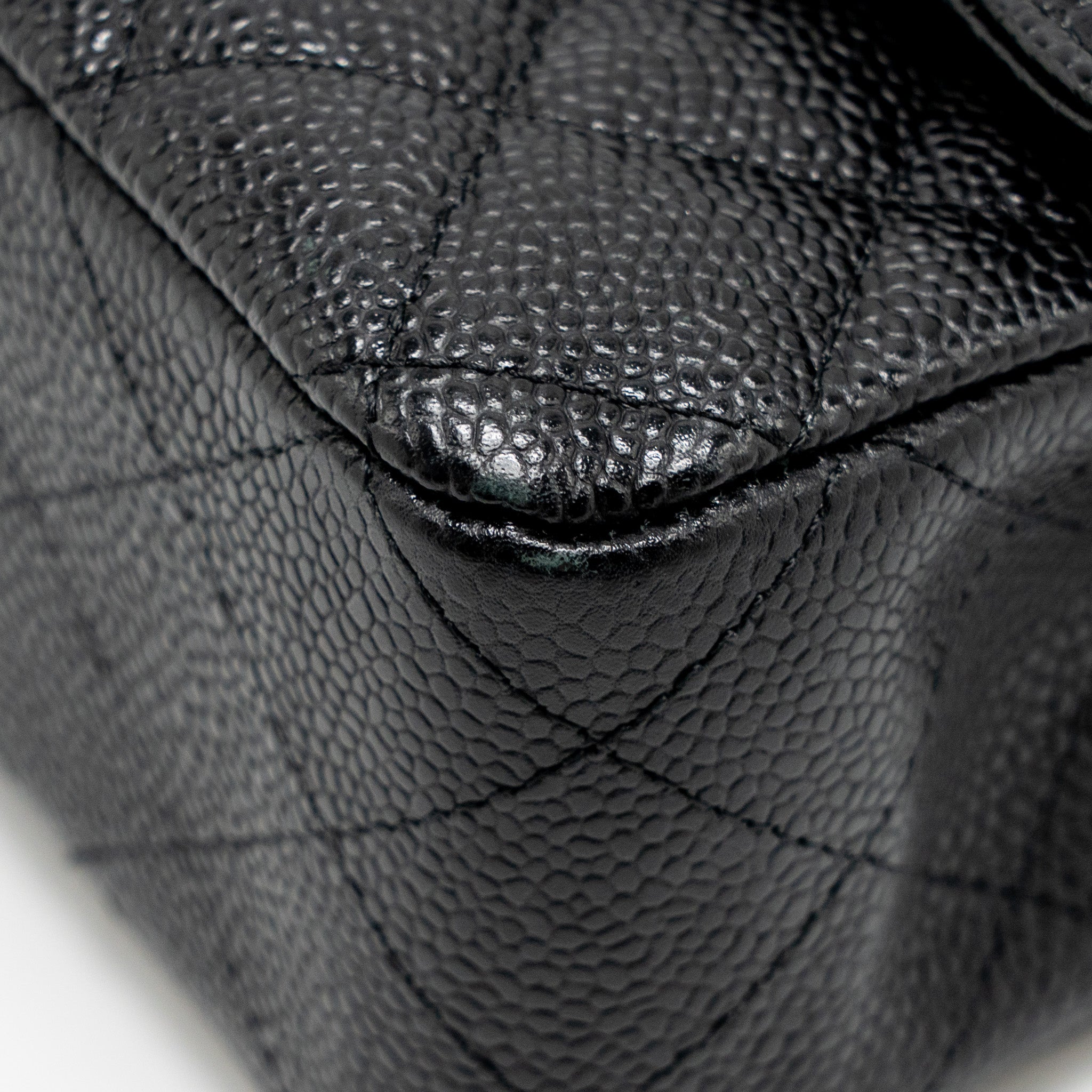 CHANEL MEDIUM CLASSIC DOUBLE FLAP BAG CAVIAR BLACK SHW