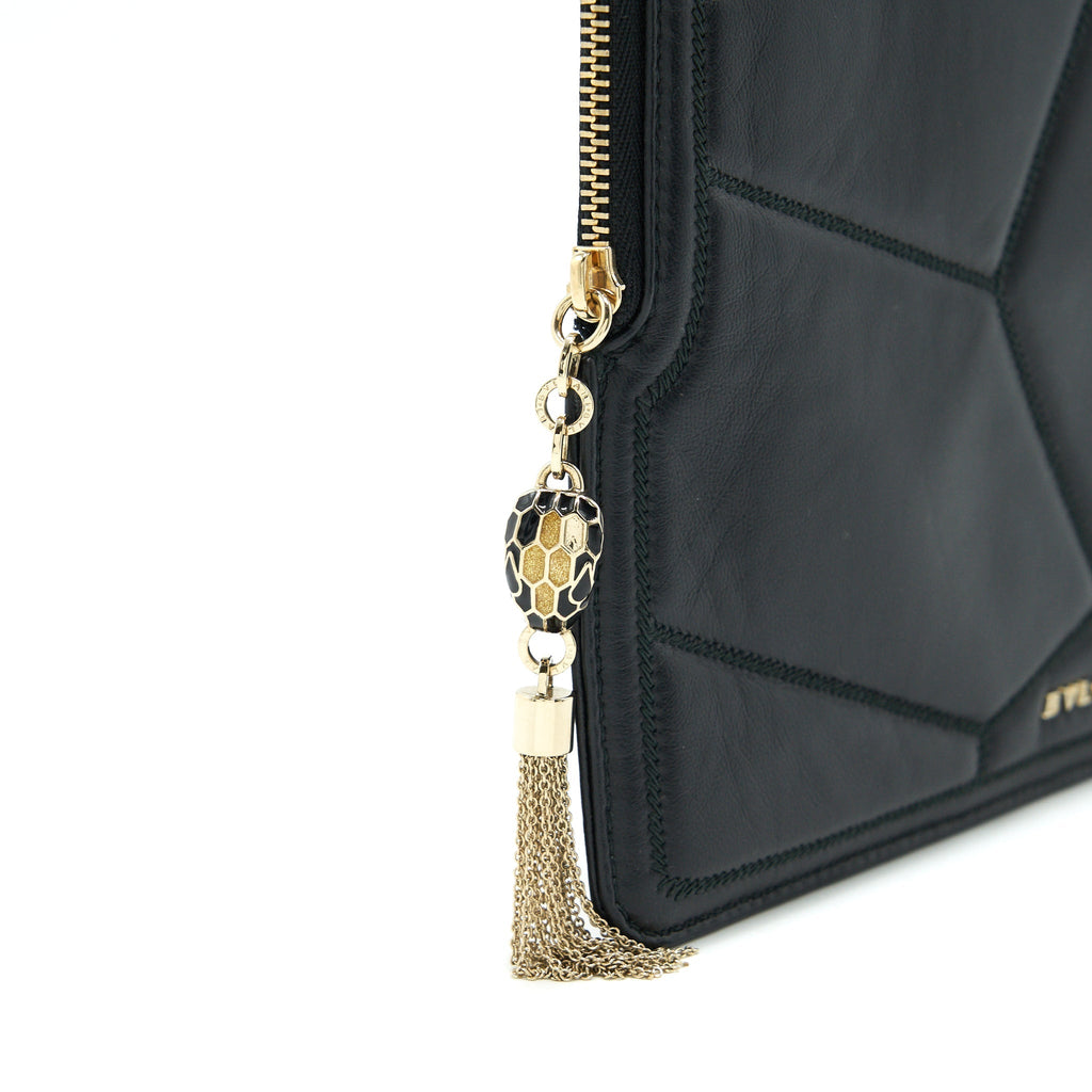 BVLGARI SERPENTI CLUTCH BLACK WITH LGHW