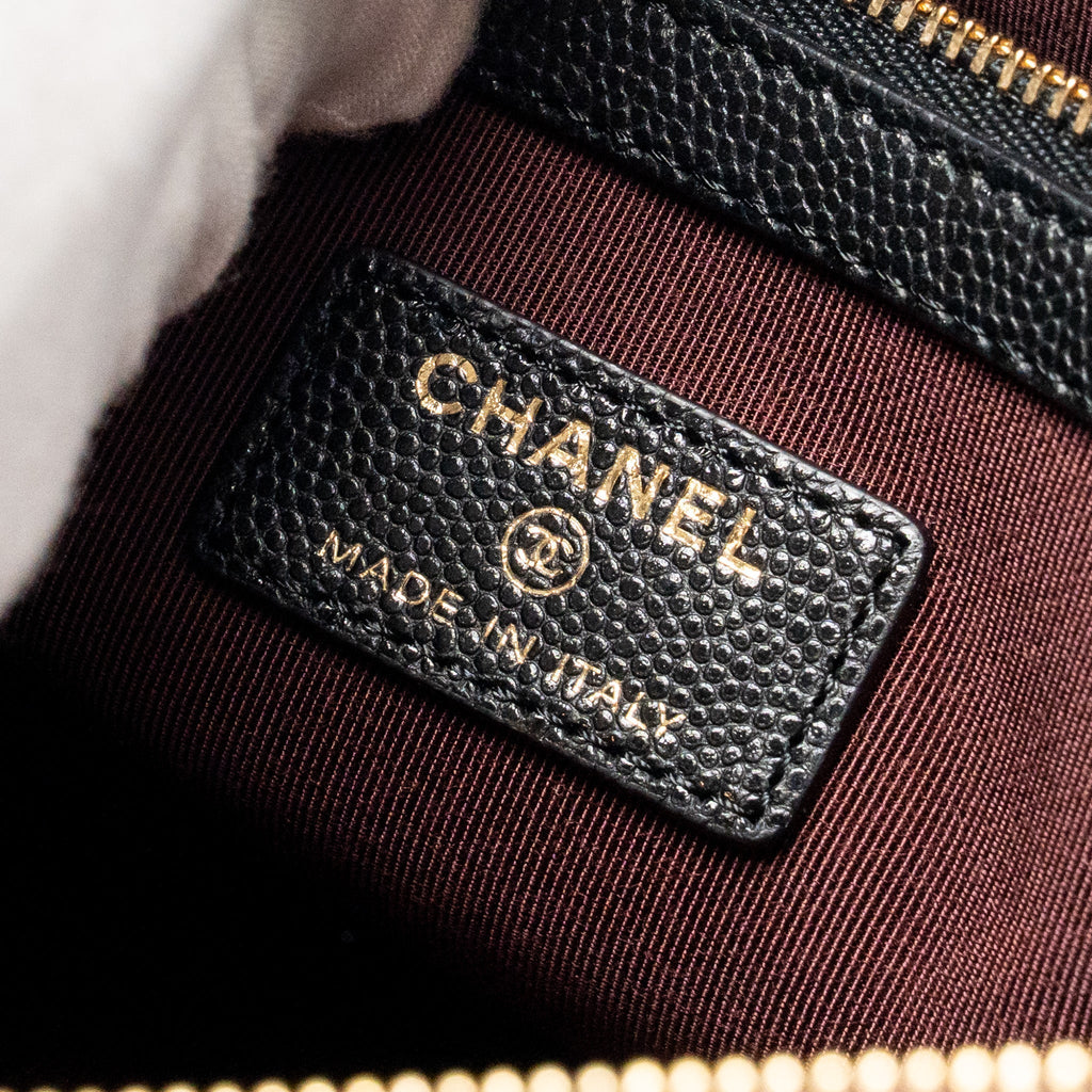 CHANEL CLASSIC O-CASE POUCH/CLUTCH CAVIAR BLACK GHW