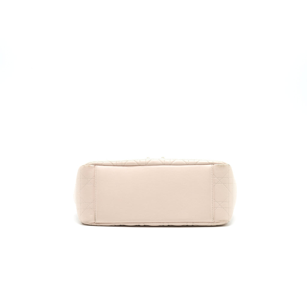 CHRISTIAN DIOR CANNAGE LEATHER MISS DIOR FLAP BAG IN LIGHT PINK LGHW