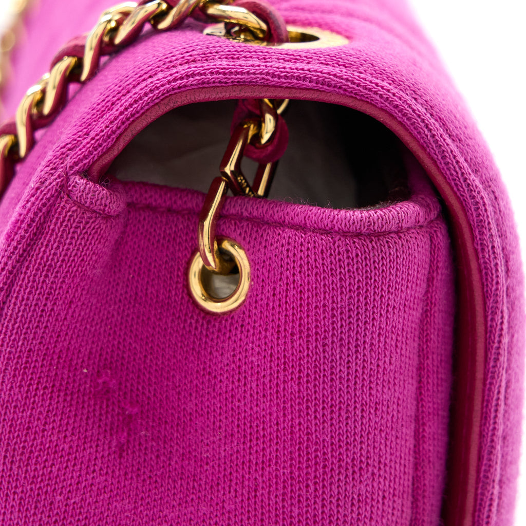 CHANEL SEASONAL MINI FLAP BAG FABRIC PINK LGHW