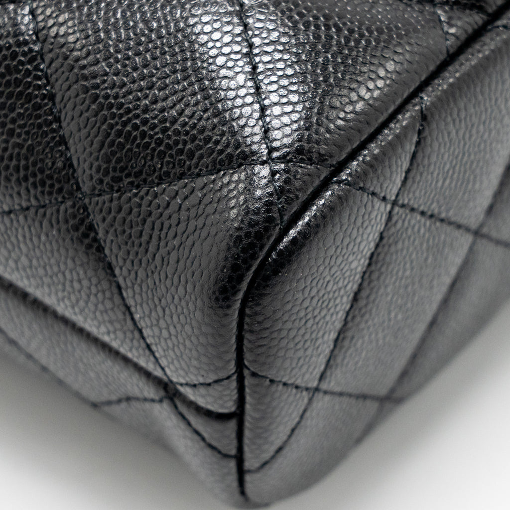 CHANEL 25C QUILTED HOBO BAG CAVIAR BLACK LGHW (MICROCHIP)