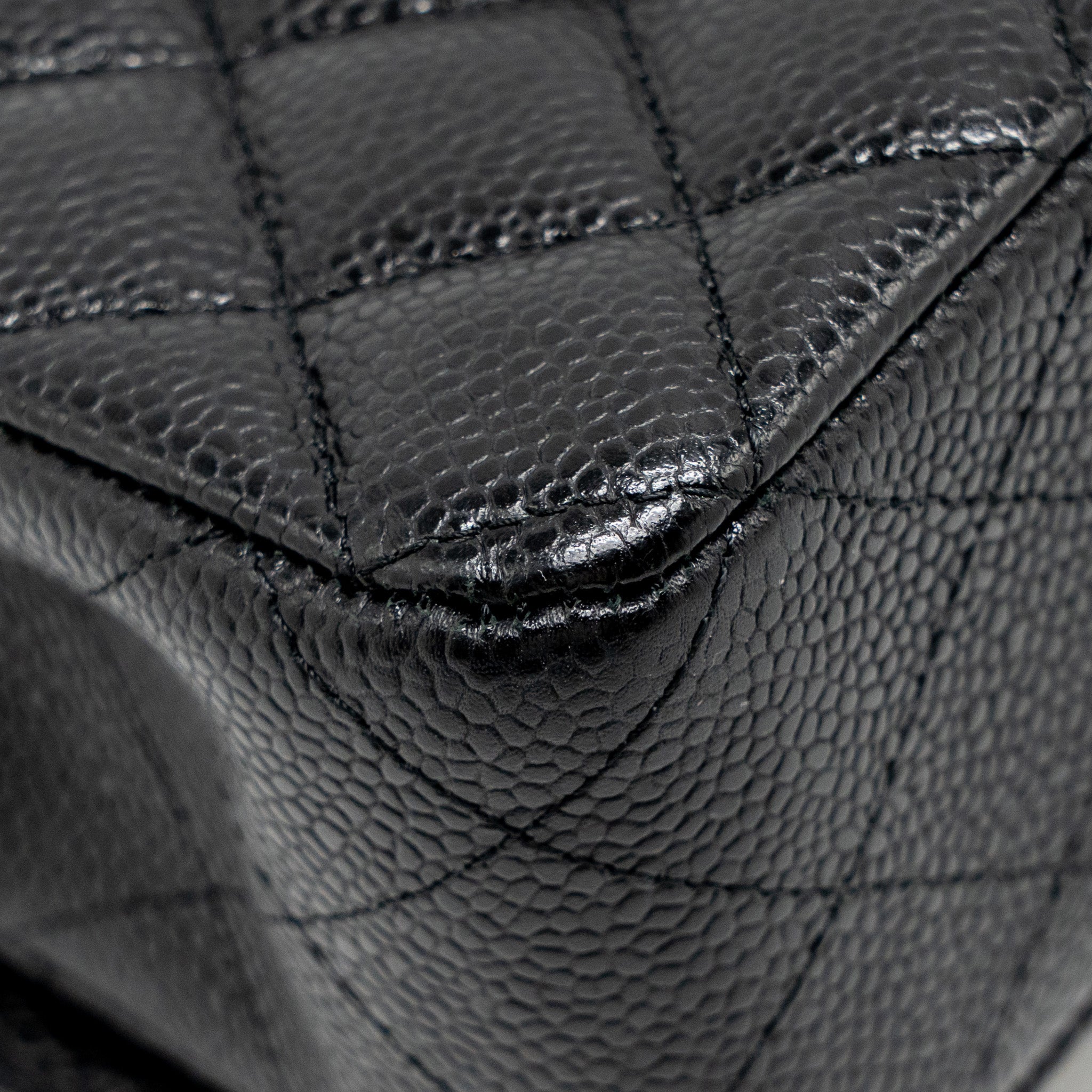 CHANEL MEDIUM CLASSIC DOUBLE FLAP BAG CAVIAR BLACK SHW