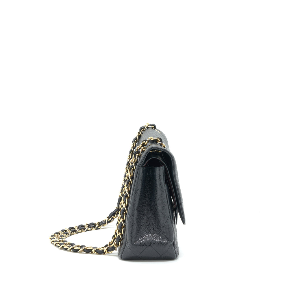 CHANEL JUMBO CLASSIC DOUBLE FLAP BAG CAVIAR BLACK GHW
