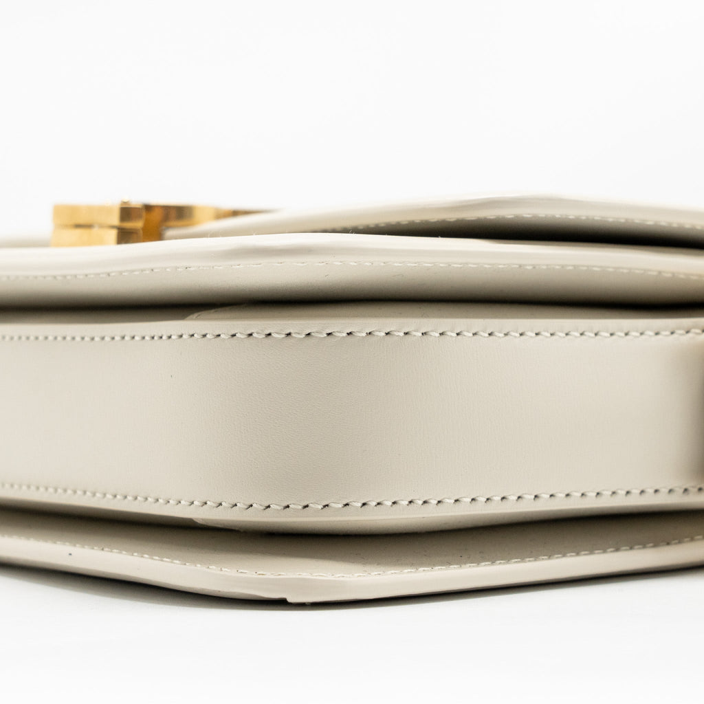 SAINT LAURENT SMALL SOLFERINO SATCHEL CROSSBODY BAG CALFSKIN WHITE GHW
