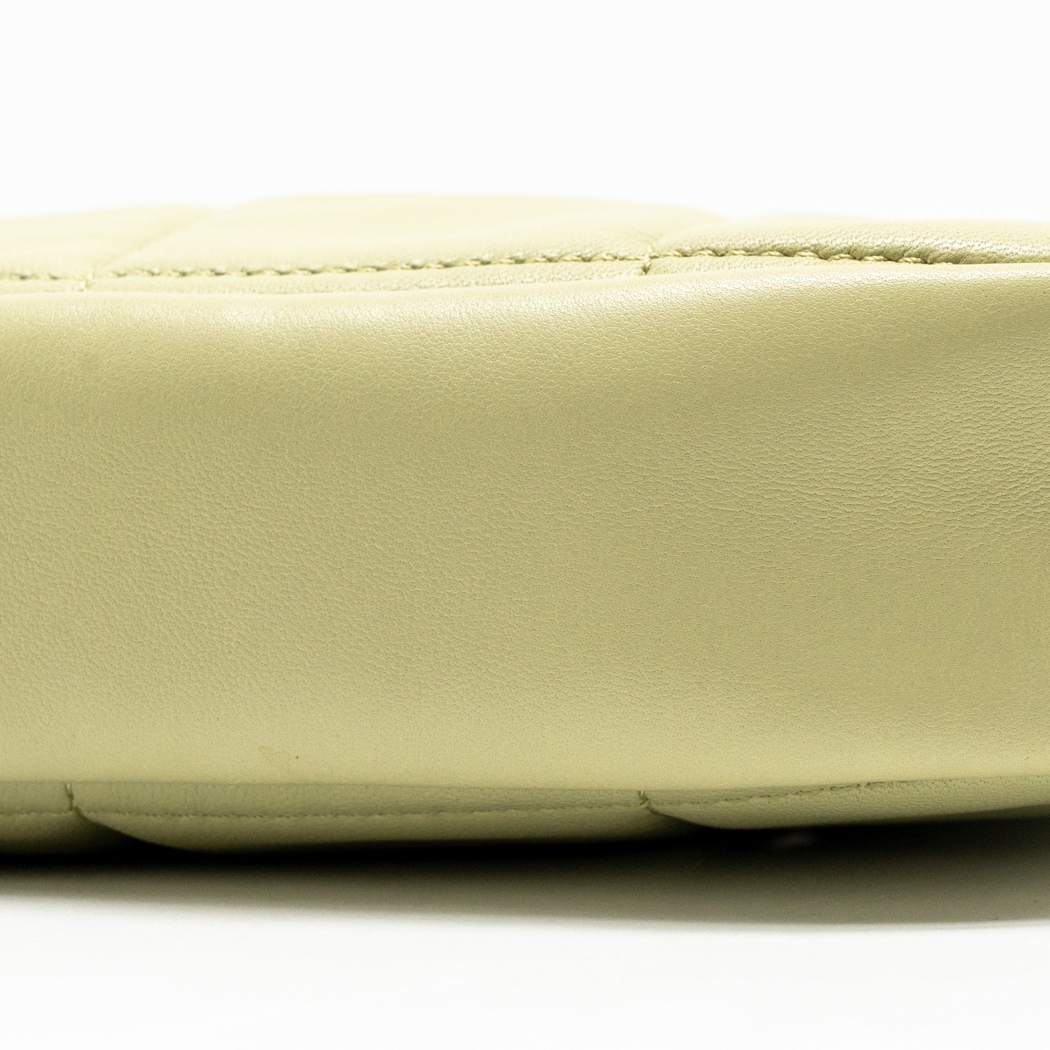 CHANEL 20A DIAMOND SHAPE CROSSBODY BAG QUILTED LAMBSKIN LIGHT GREEN GHW