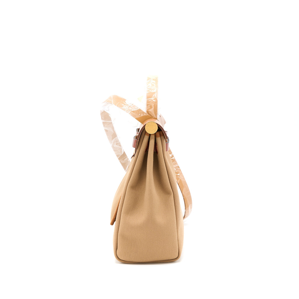 HERMES HERBAG ZIP 31 CANVAS CHAI/SABLE/FAUVE GHW