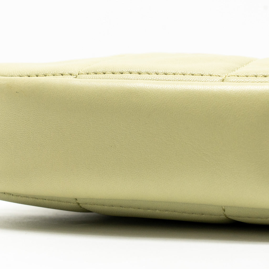 CHANEL 20A DIAMOND SHAPE CROSSBODY BAG QUILTED LAMBSKIN LIGHT GREEN GHW