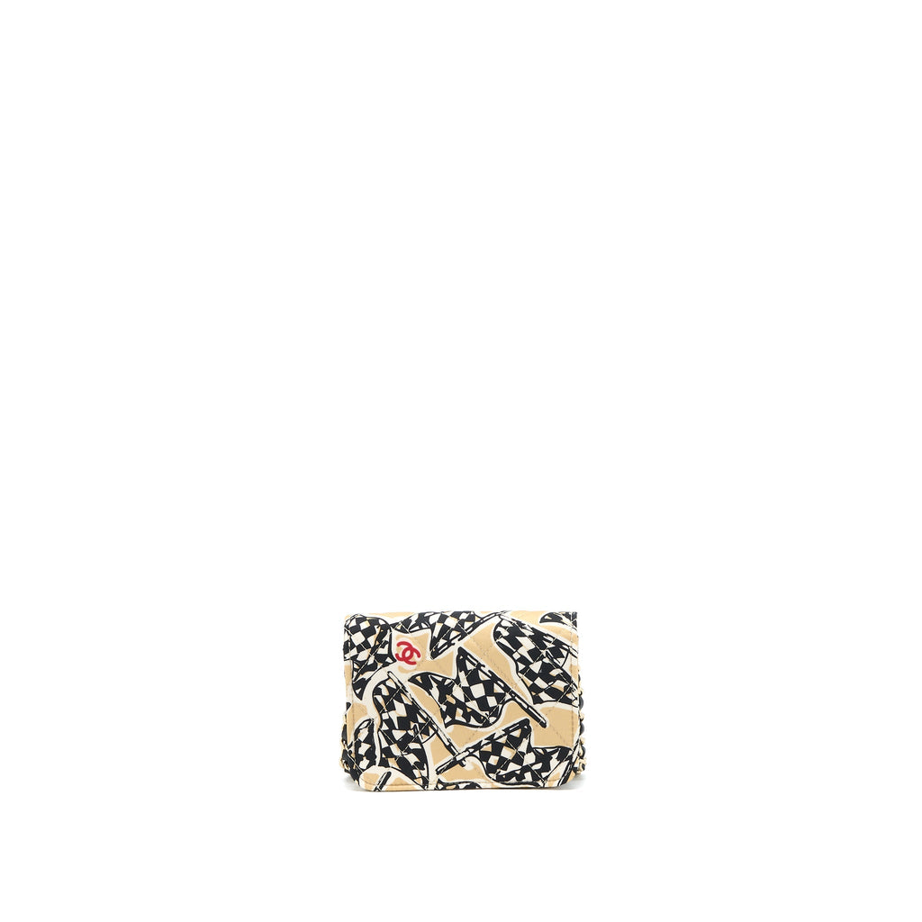 CHANEL MINI FLAP BAG FABRIC MULTICOLOUR LGHW (MICROCHIP)