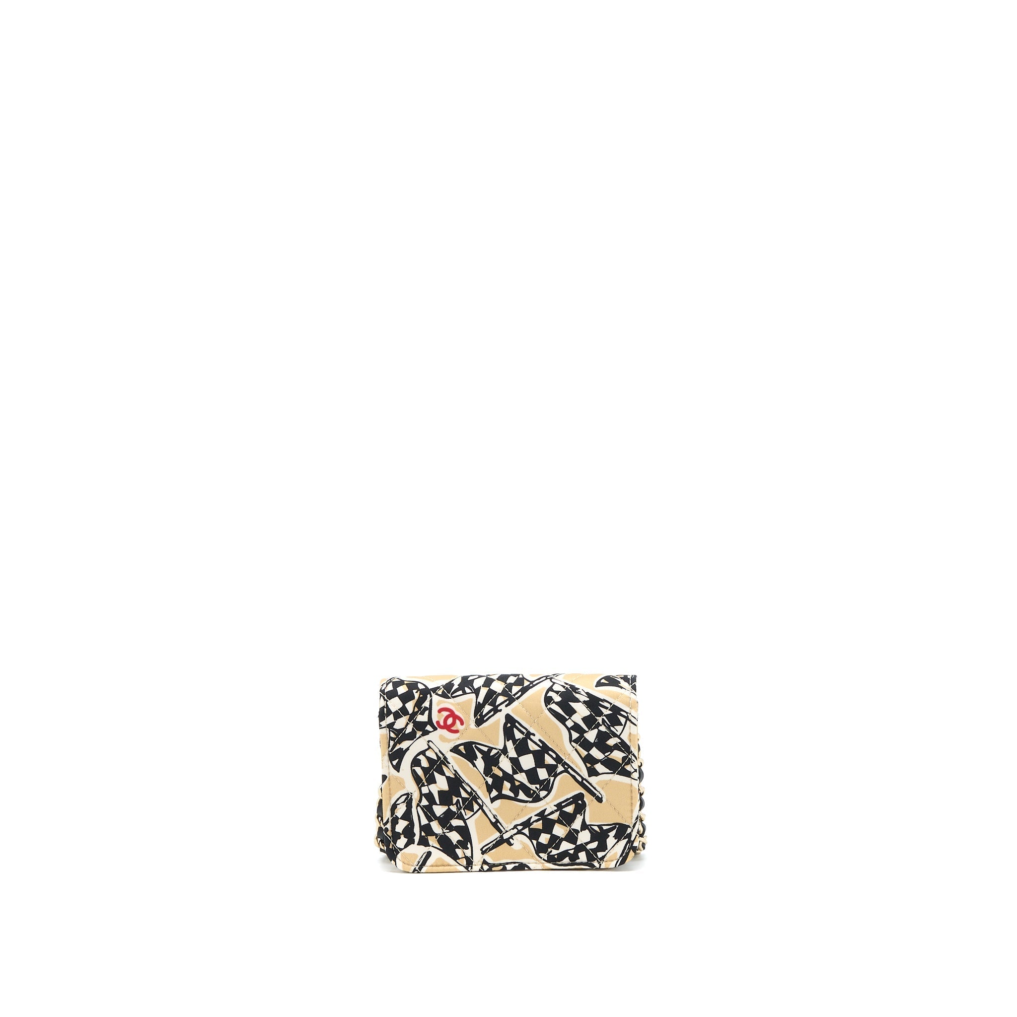 CHANEL MINI FLAP BAG FABRIC MULTICOLOUR LGHW (MICROCHIP)