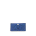 HERMES BEARN WALLET OSTRICH BLUE SHW