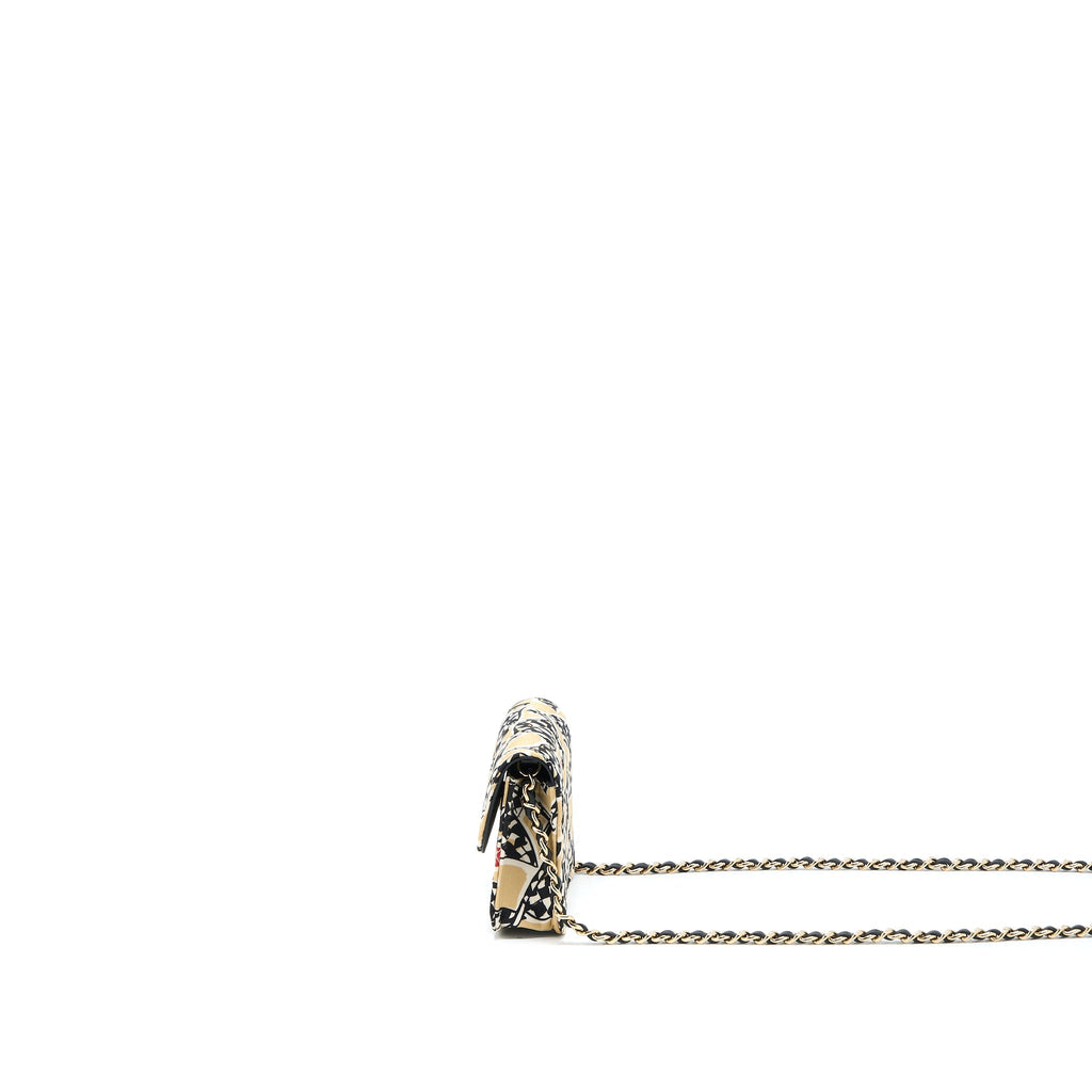 CHANEL MINI FLAP BAG WITH CHAIN FABRIC MULTICOLOUR LGHW (MICROCHIP)