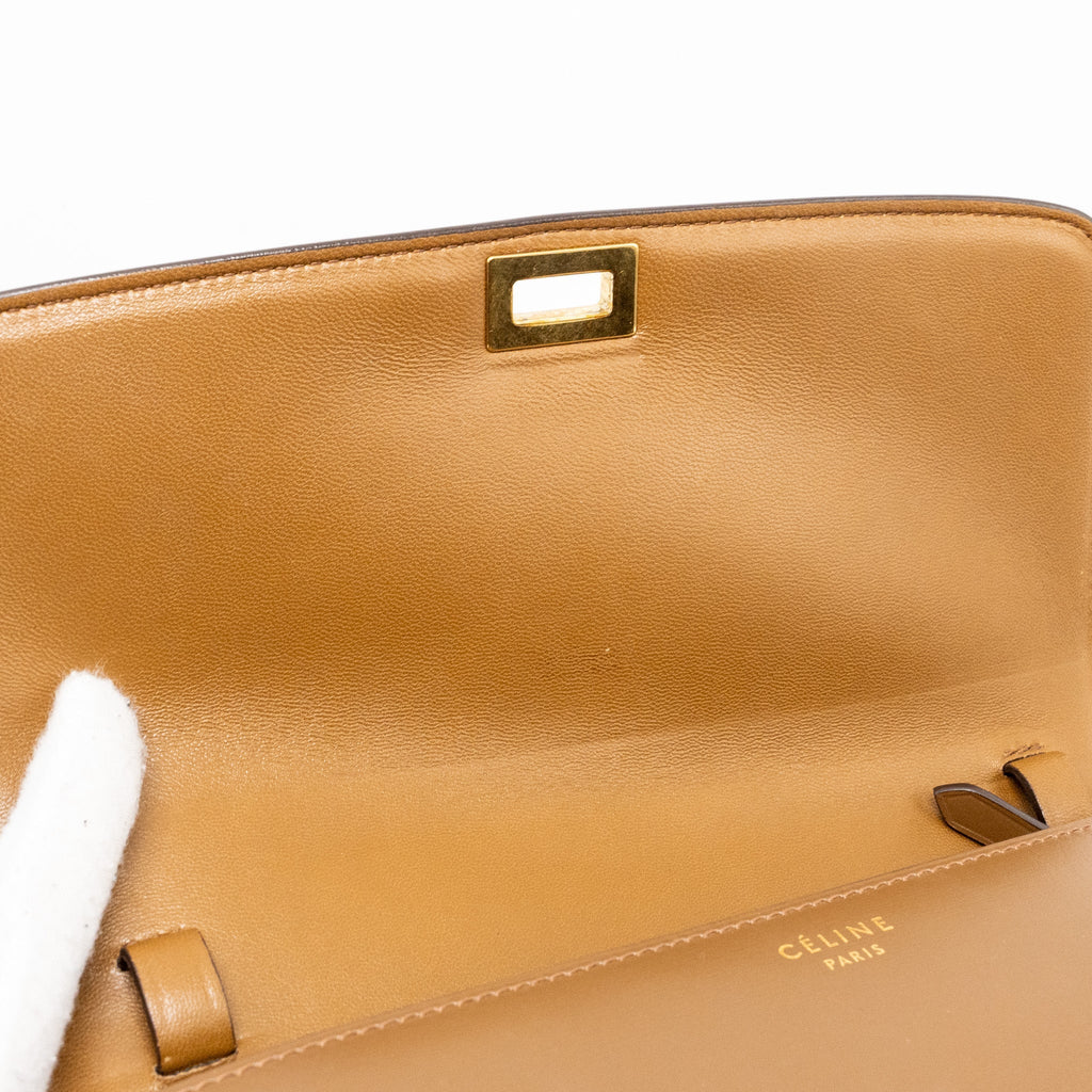 CELINE MEDIUM CLASSIC BOX BAG CALFSKIN BROWN GHW