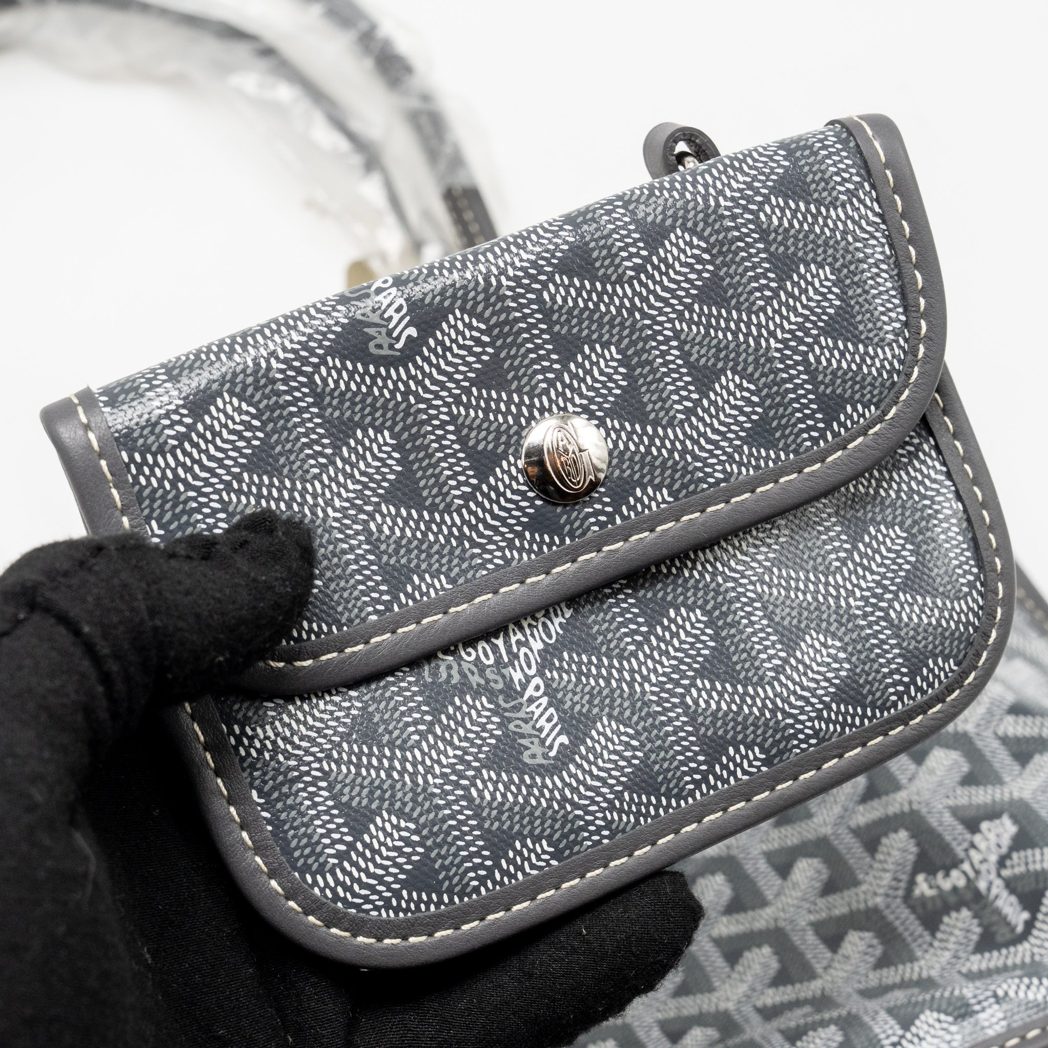 GOYARD MINI ANJOU TOTE BAG GOYARDINE CANVAS GREY SHW