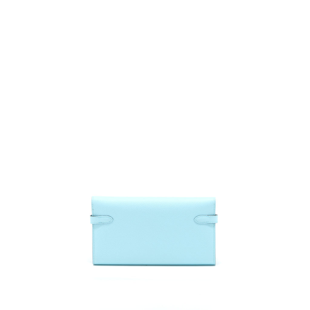 HERMES KELLY LONG WALLET EPSOM U2 BLUE ZEPHYR SHW