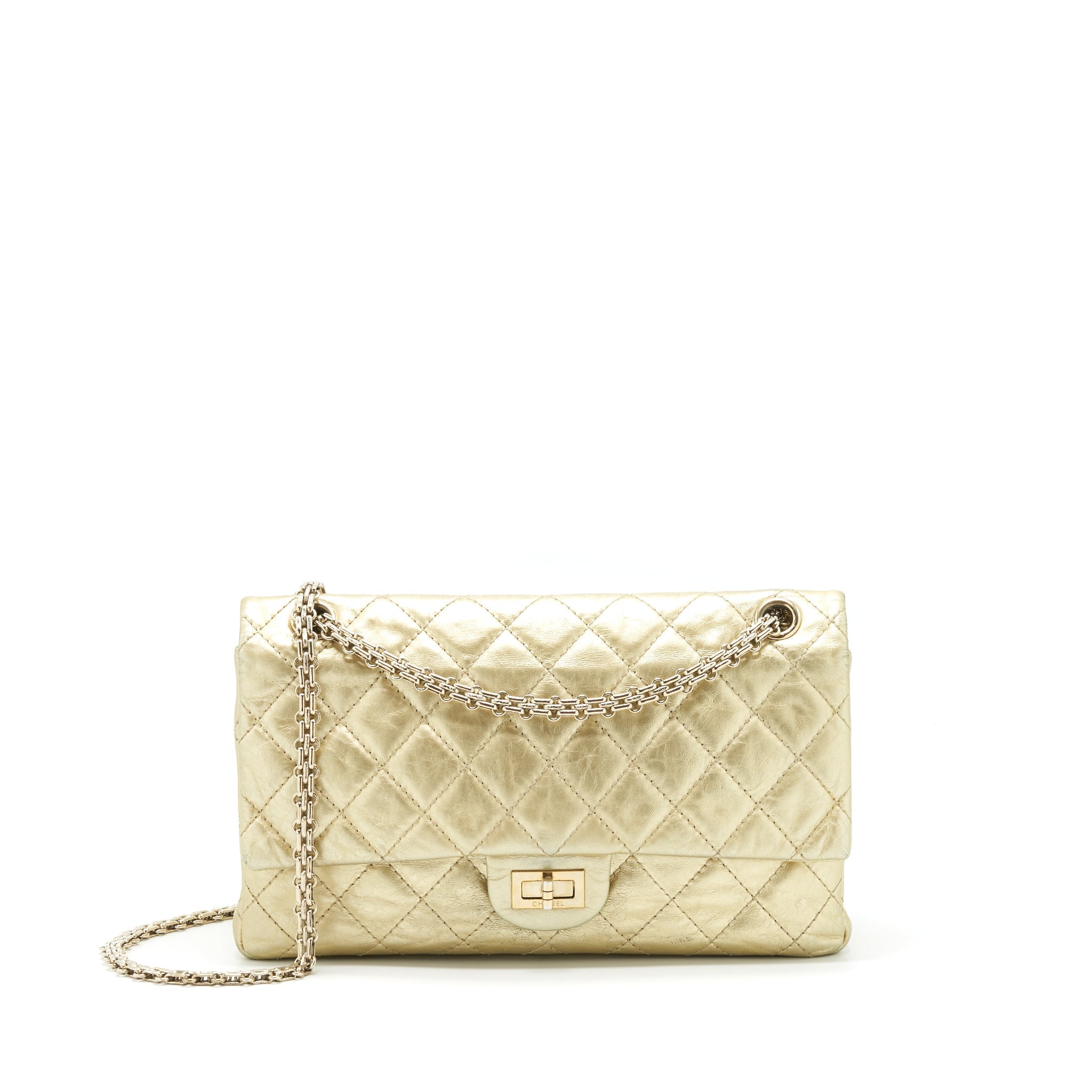 CHANEL 2.55 REISSUE 226 DOUBLE FLAP BAG GOLD GHW