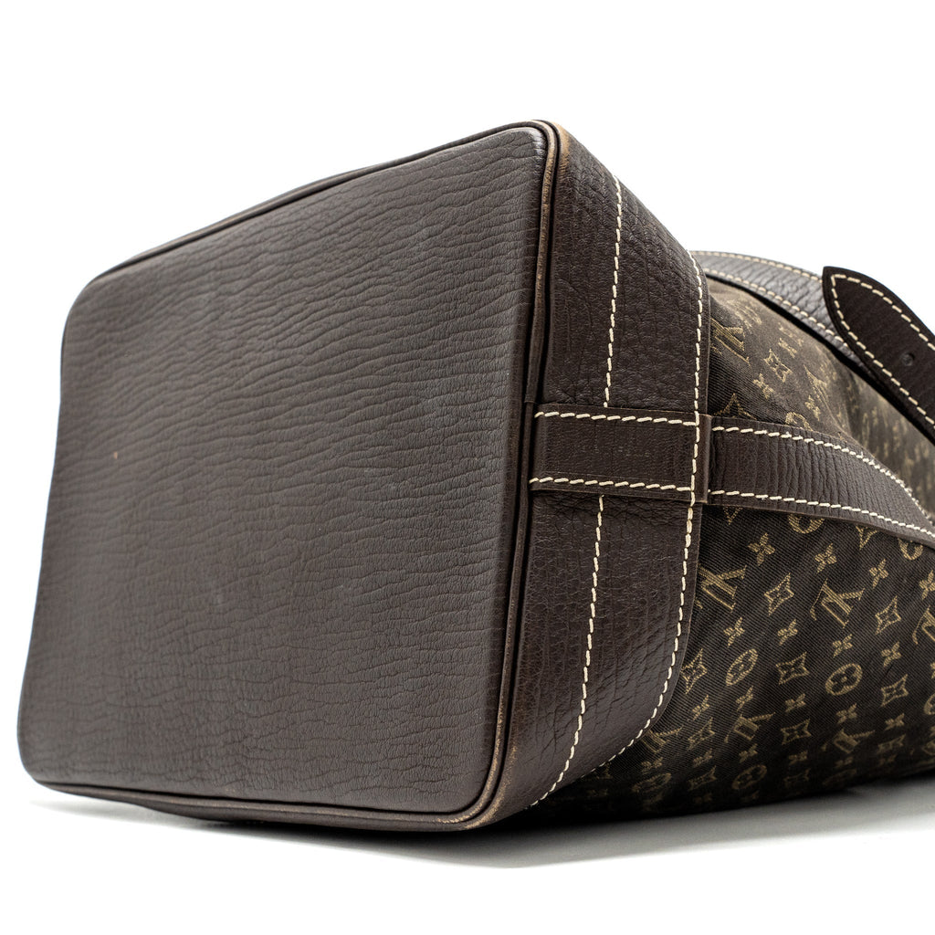 LOUIS VUITTON LIN NOE BAG FABRIC / LEATHER EBENE GHW