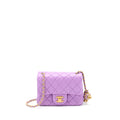 CHANEL 22S PEARL CRUSH MINI SQUARE LAMBSKIN PURPLE GHW