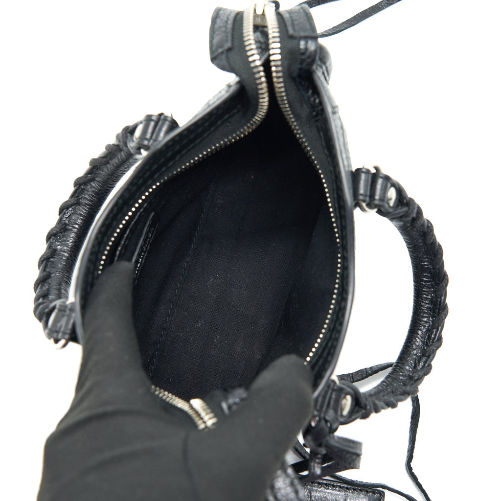 BALENCIAGA NANO CITY BAG BLACK SHW