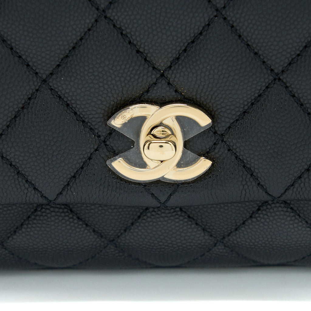 CHANEL MINI COCO HANDLE CAVIAR BLACK LGHW