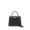 HERMES KELLY 25 SPECIAL ORDER EPSOM BLACK/ ROUGE H LGHW