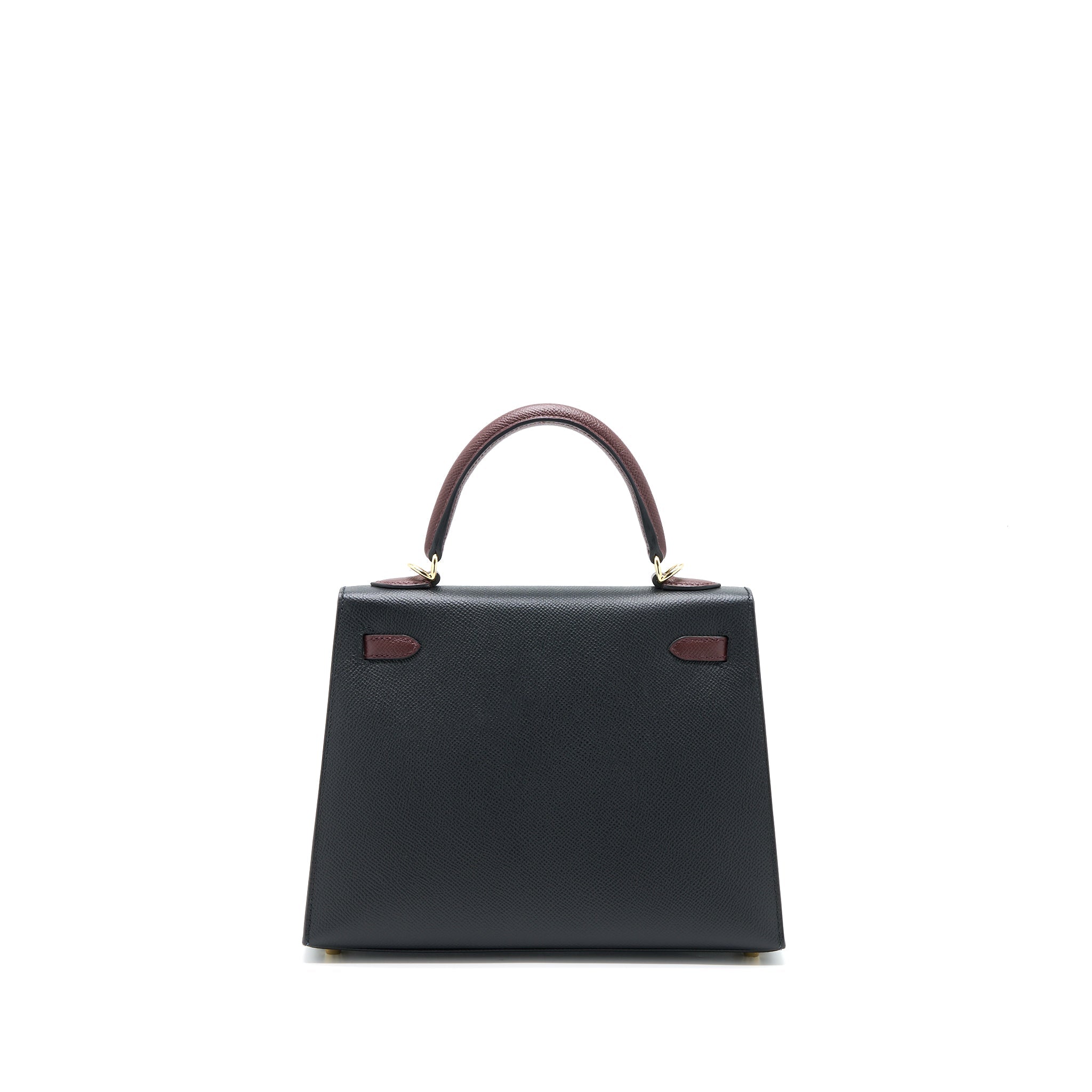 HERMES KELLY 25 SPECIAL ORDER EPSOM BLACK/ ROUGE H LGHW