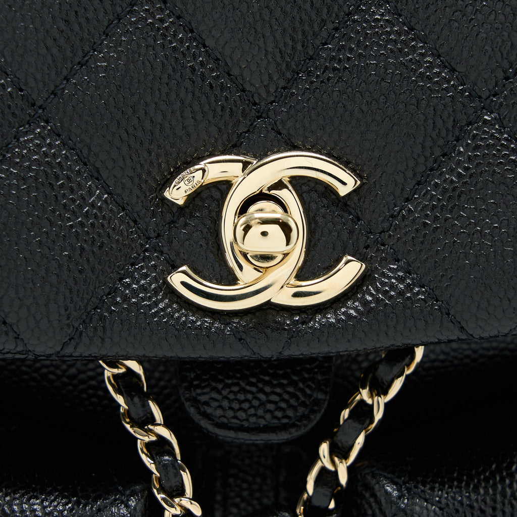 CHANEL 23P MINI TRIPLE PACK BACKPACK CAVIAR BLACK LGHW (MICROCHIP)