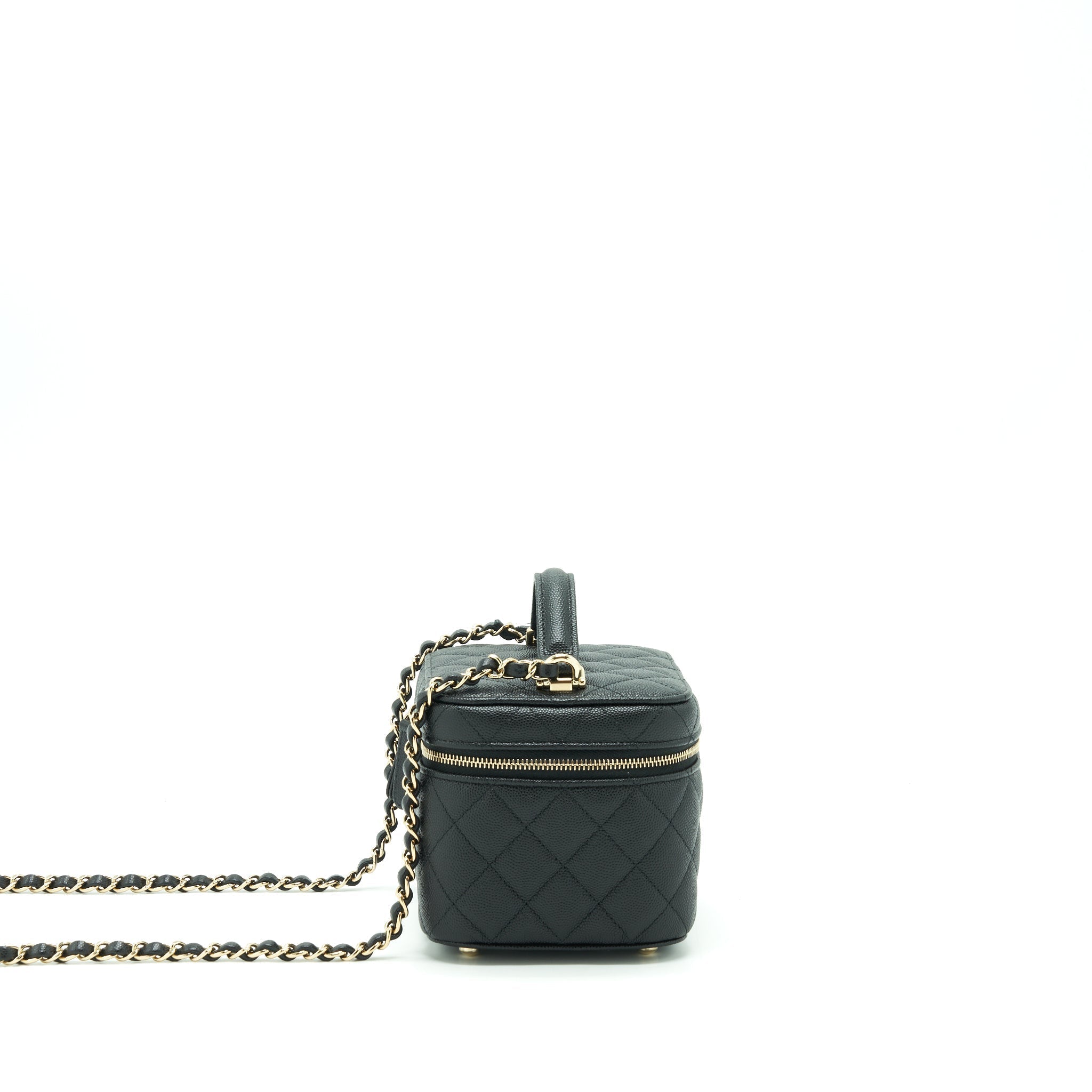CHANEL 22S TOP HANDLE VANITY CAVIAR BLACK LGHW (MICROCHIP)