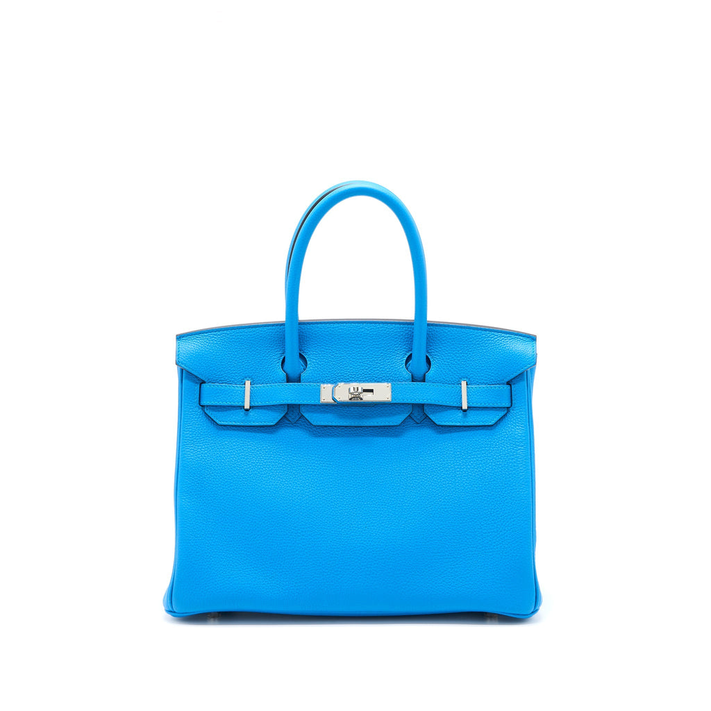 HERMES BIRKIN 30 TOGO BLEU ZANZIBAR/MALACHITE SHW