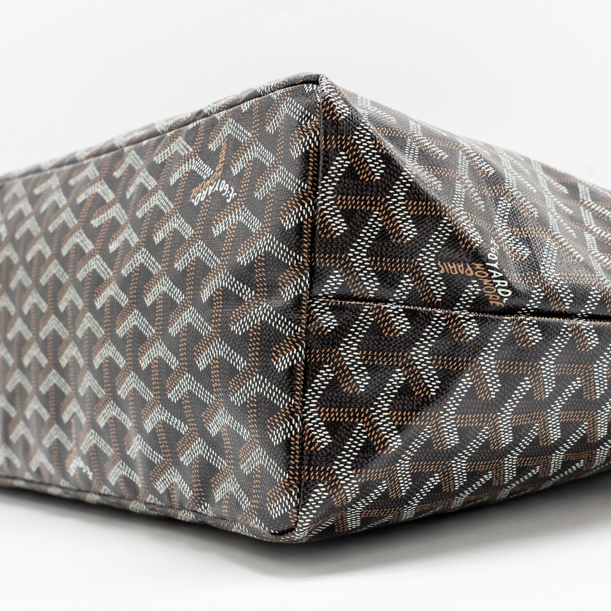 GOYARD SAINT LOUIS PM TOTE BAG GOYARDINE CANVAS/CALFSKIN BLACK