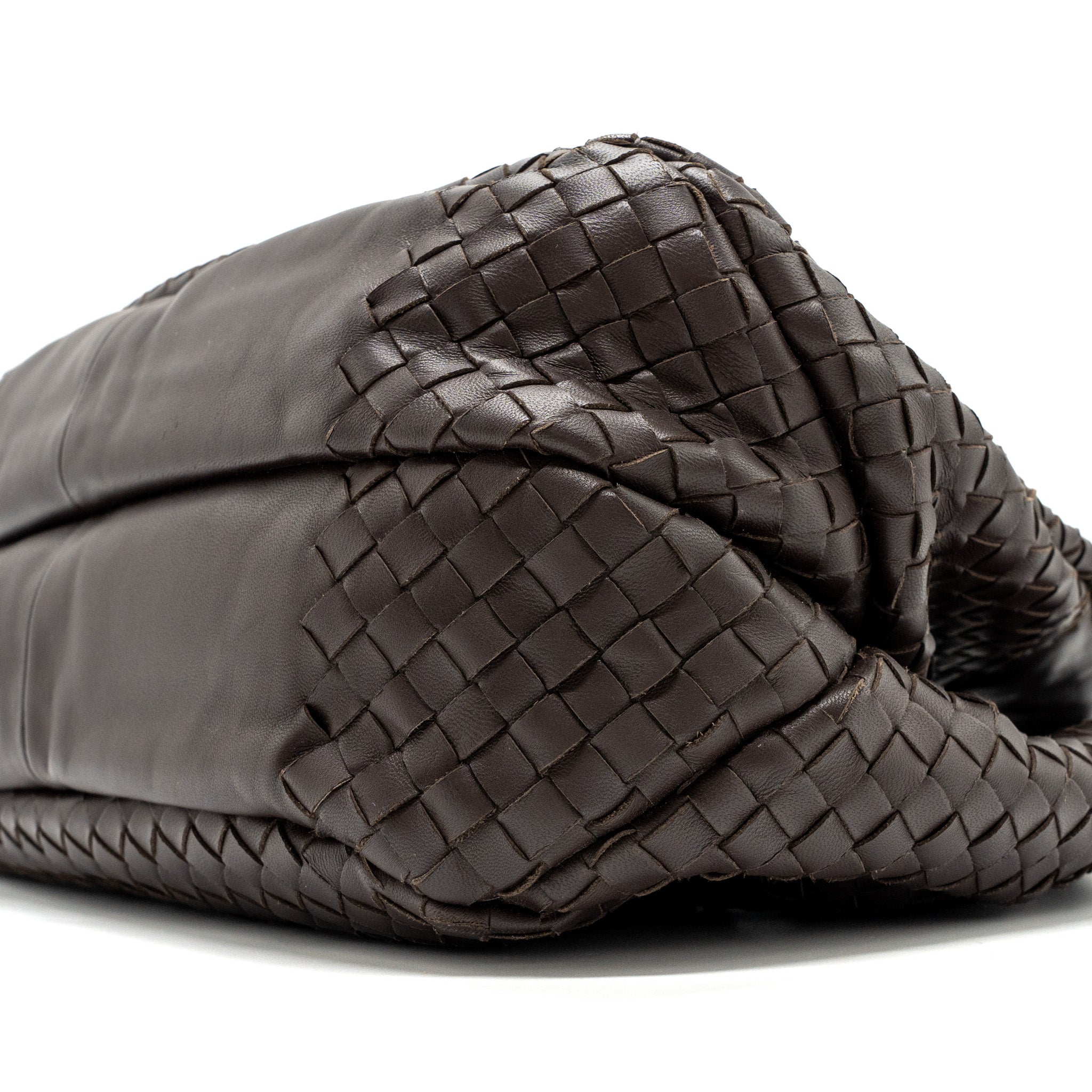 BOTTEGE VENETA HOBO BAG NAPPA BROWN BLACK HARDWARE