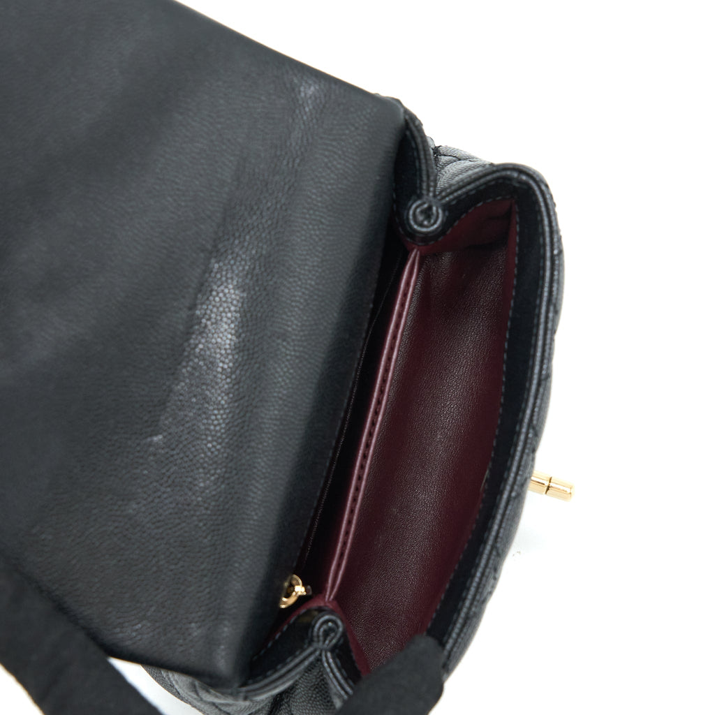 CHANEL MINI COCO HANDLE CAVIAR BLACK LGHW
