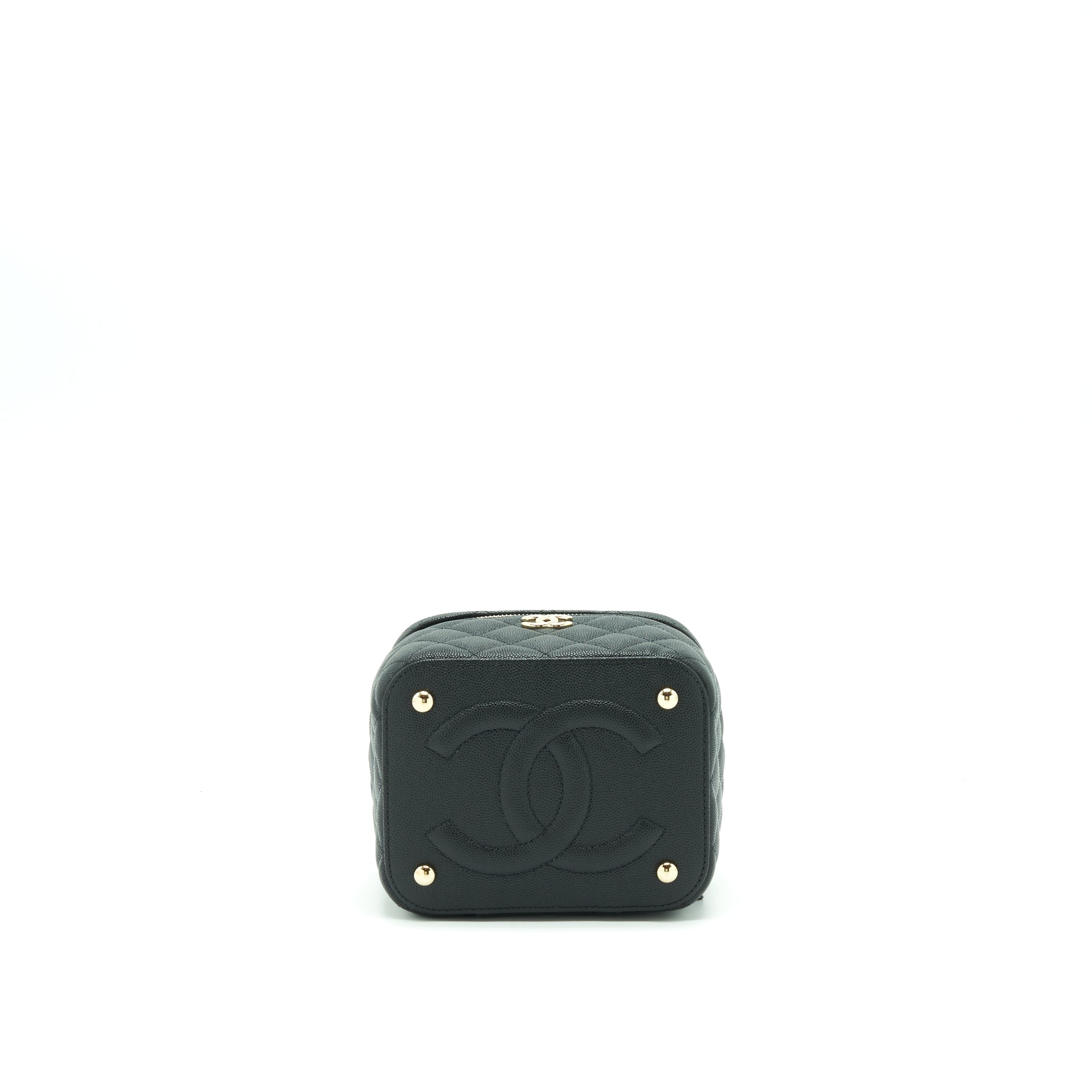 CHANEL 22S TOP HANDLE VANITY CAVIAR BLACK LGHW (MICROCHIP)