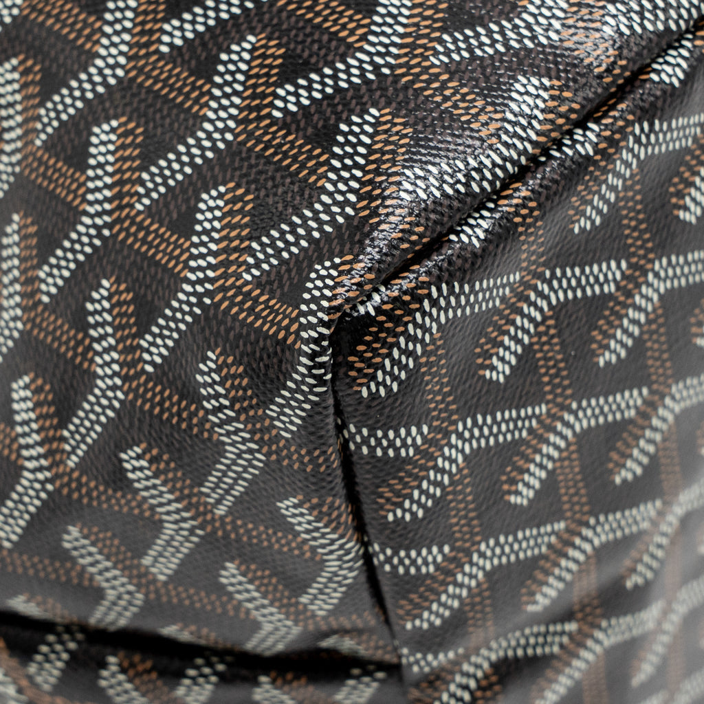 GOYARD SAINT LOUIS PM TOTE BAG GOYARDINE CANVAS/CALFSKIN BLACK