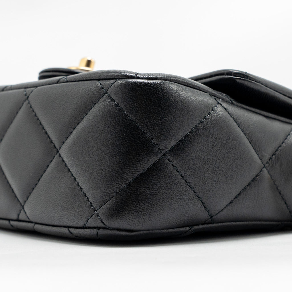 CHANEL MY PERFECT MINI FLAP BAG LAMBSKIN BLACK GHW (MICROCHIP)