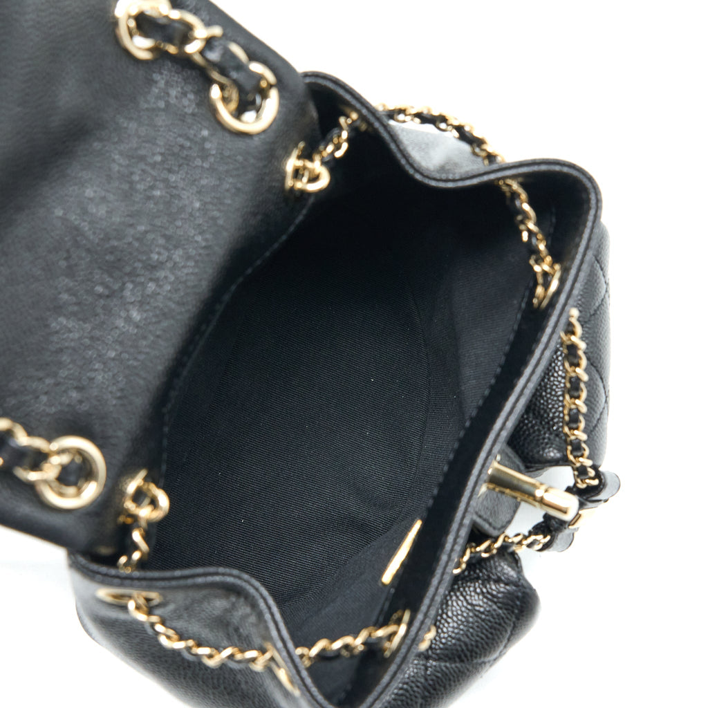CHANEL 23P MINI TRIPLE PACK BACKPACK CAVIAR BLACK LGHW (MICROCHIP)