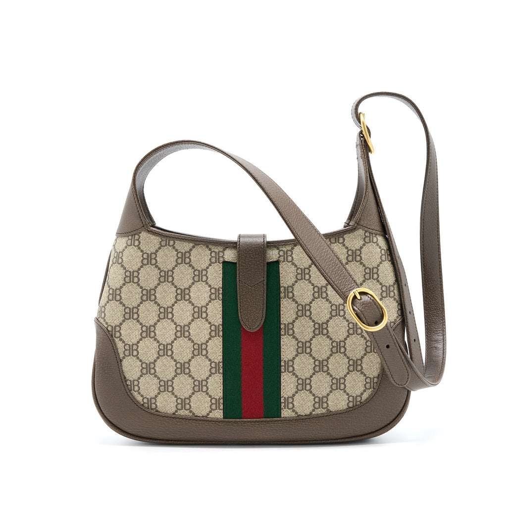 GUCCI/BALENCIAGA JACKIE BAG SUPREME CANVAS AND LEATHER GHW