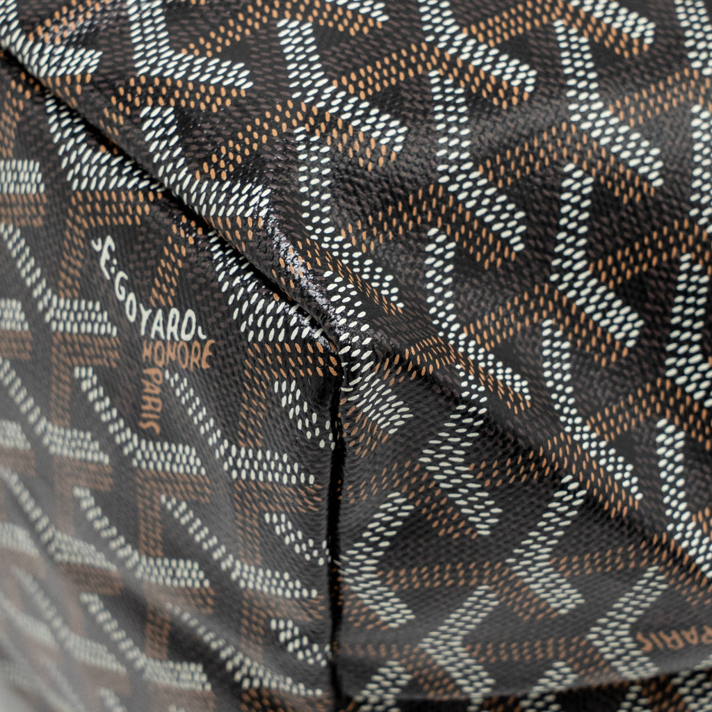 GOYARD SAINT LOUIS PM TOTE BAG GOYARDINE CANVAS/CALFSKIN BLACK