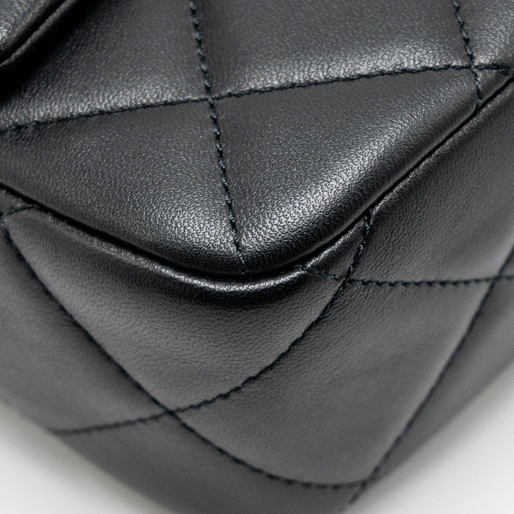 CHANEL MY PERFECT MINI FLAP BAG LAMBSKIN BLACK GHW (MICROCHIP)