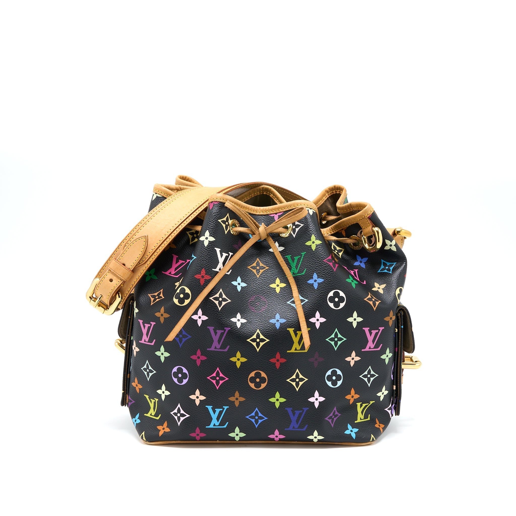 LOUIS VUITTON PETIT NOE BLACK MULTICOLOUR MONOGRAM CANVAS GHW