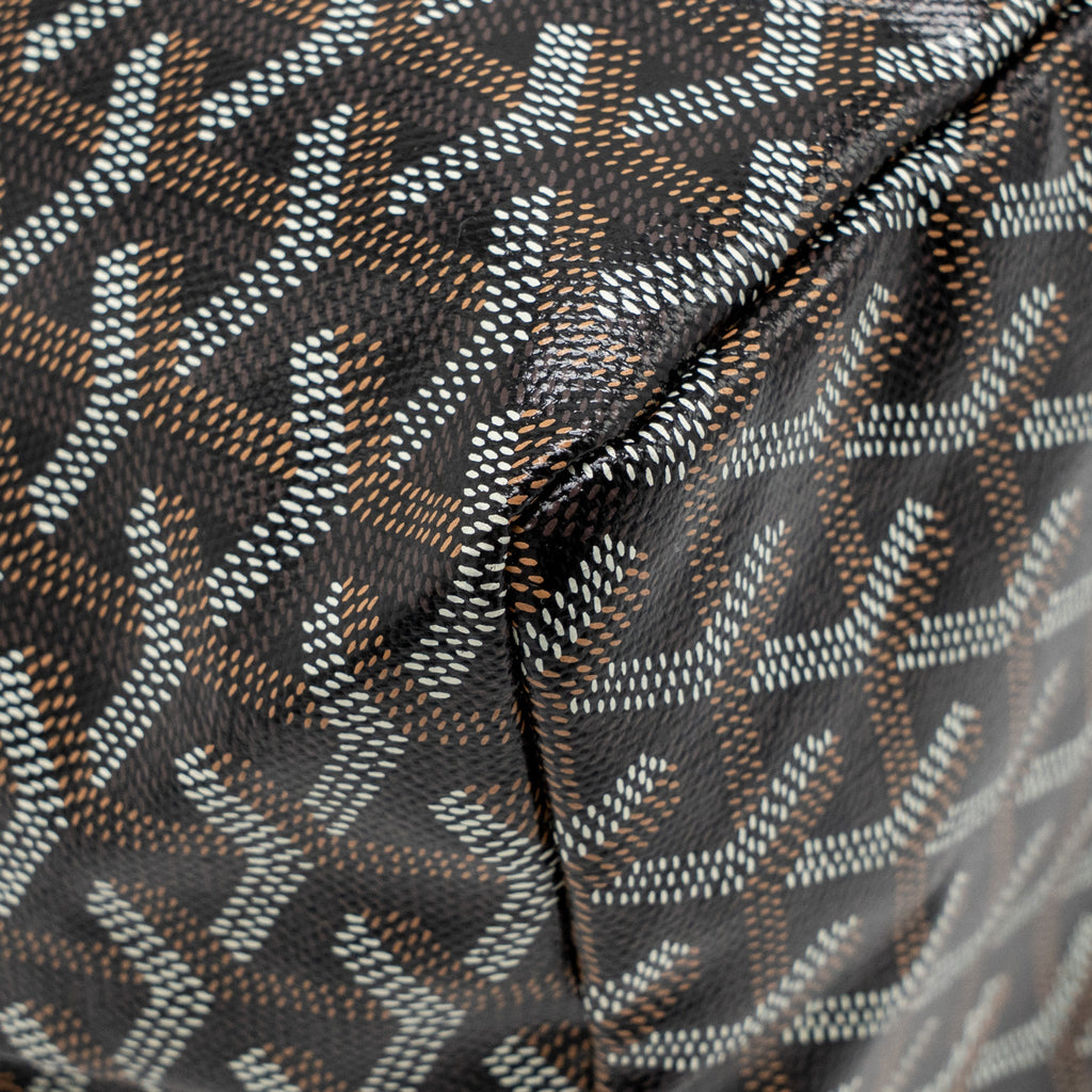 GOYARD SAINT LOUIS PM TOTE BAG GOYARDINE CANVAS/CALFSKIN BLACK