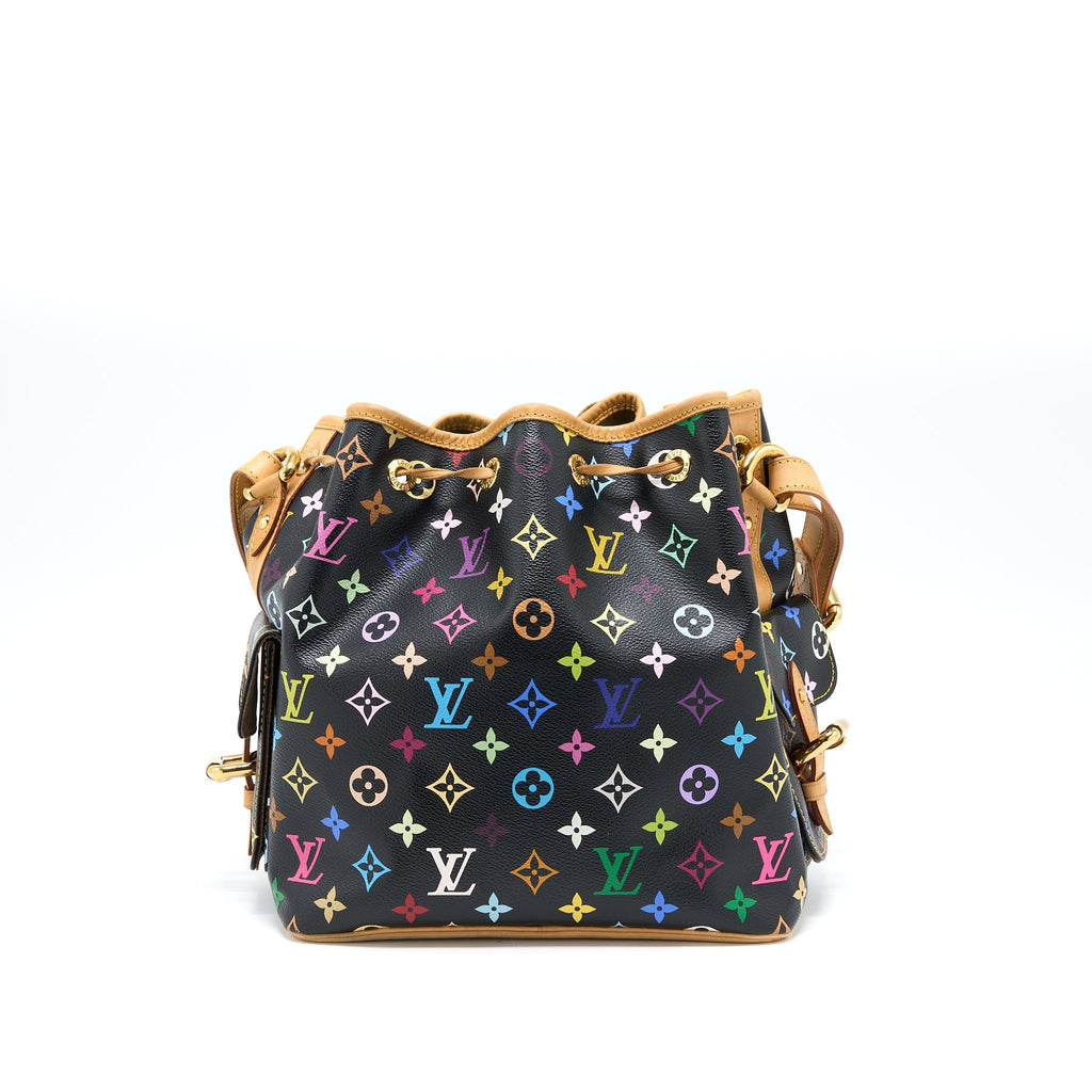 LOUIS VUITTON PETIT NOE BLACK MULTICOLOUR MONOGRAM CANVAS GHW