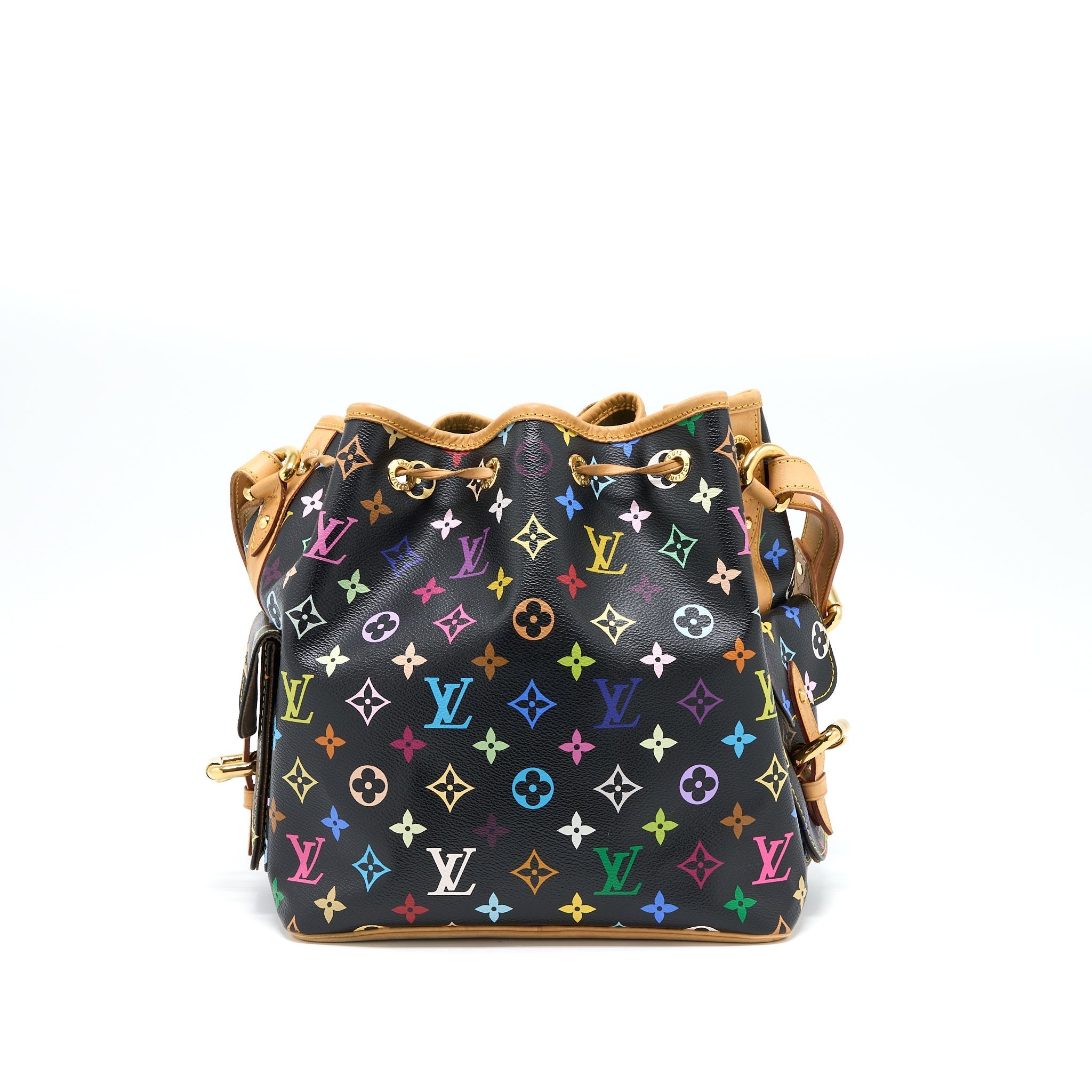 LOUIS VUITTON PETIT NOE BLACK MULTICOLOUR MONOGRAM CANVAS GHW