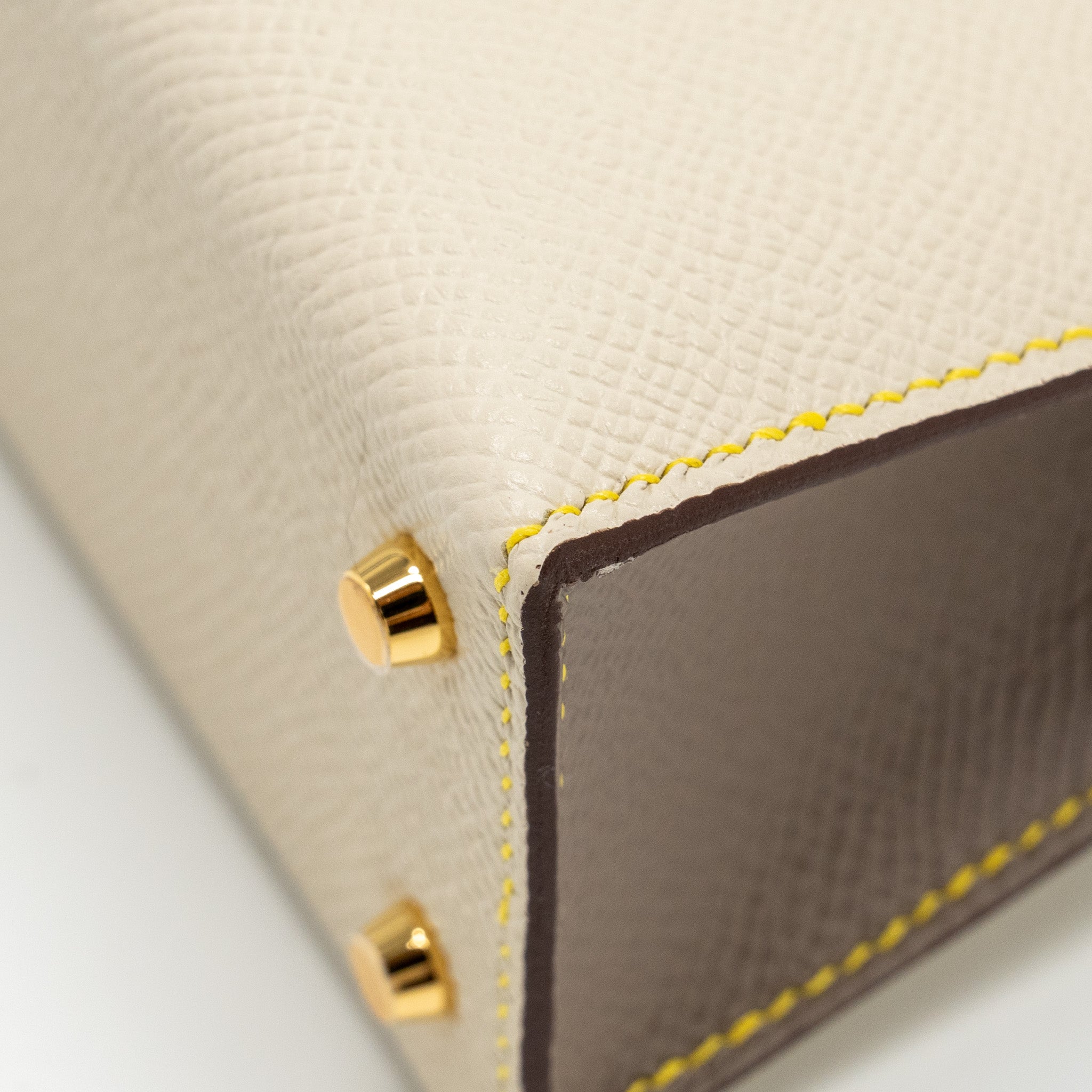 HERMES MINI KELLY SPECIAL ORDER EPSOM CRAIE / ETOUPE / LIME LGHW