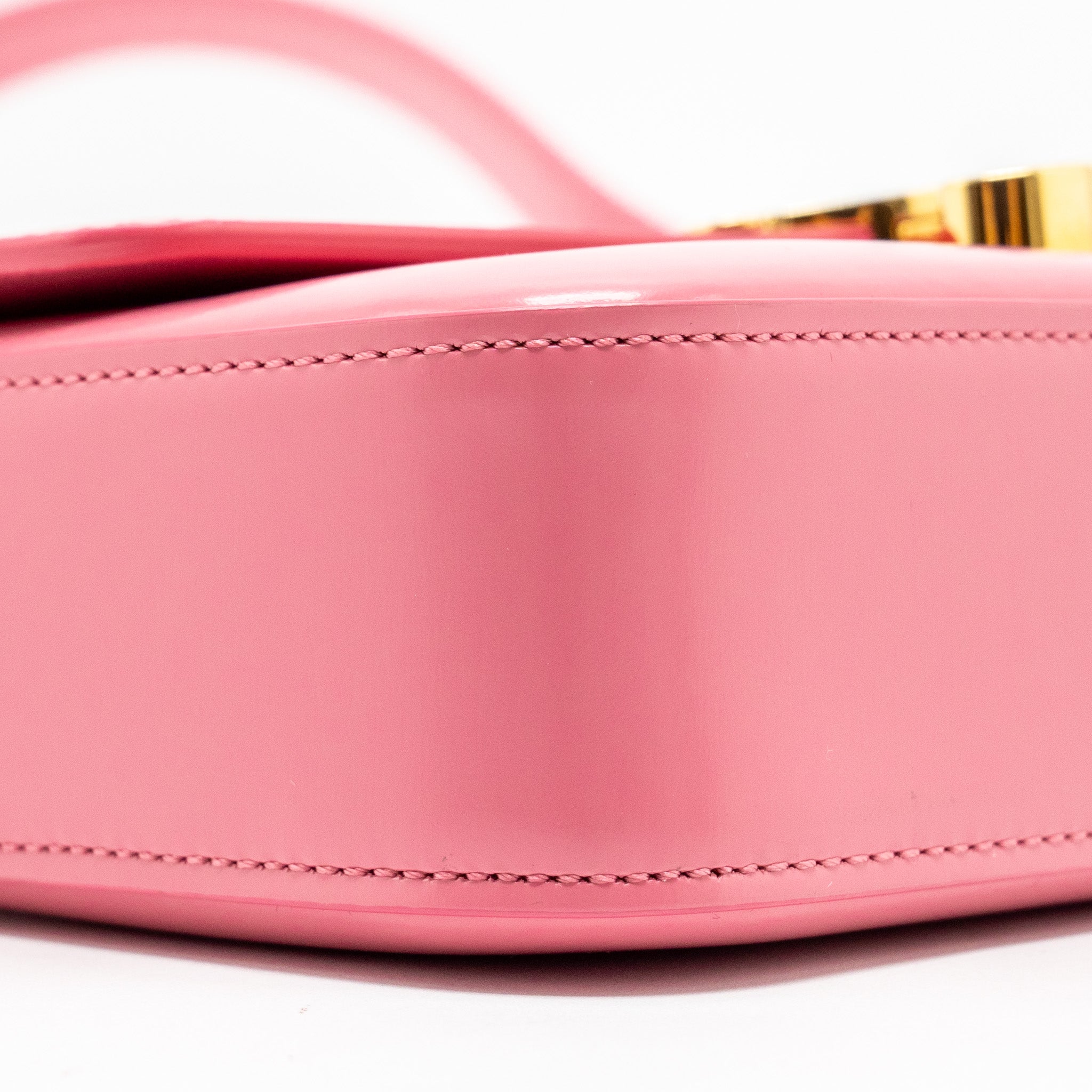 CELINE TRIOMPHE SHOULDER BAG SHINY CALFSKIN FLAMINGO GHW